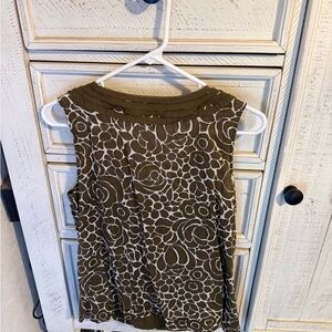 Boden Olive Floral Sleeveless Blouse